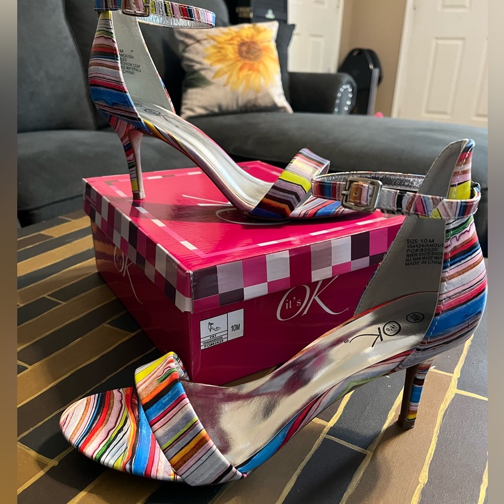 Multi-color Heel Sandals